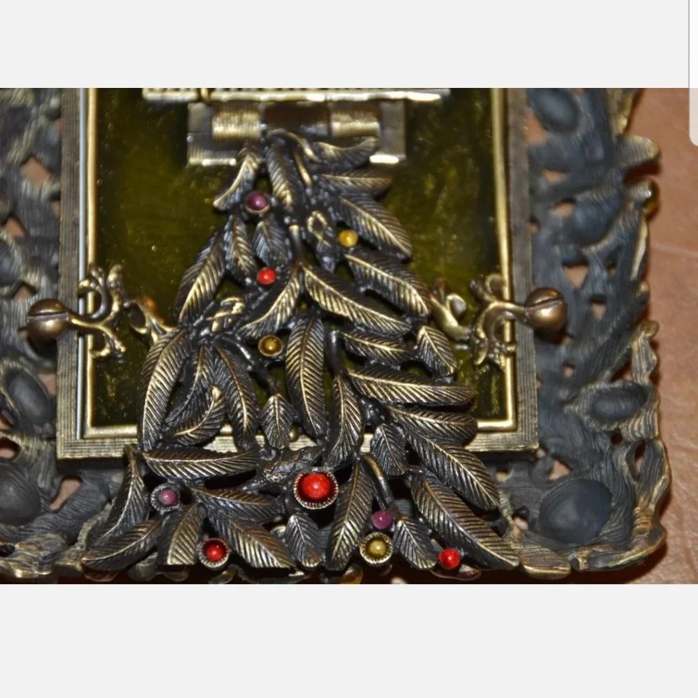 RARE EXQUISITE JAY STRONGWATER CHRISTMAS ORNAMENTS HOLIDAY GOLD CRYSTAL FRAME